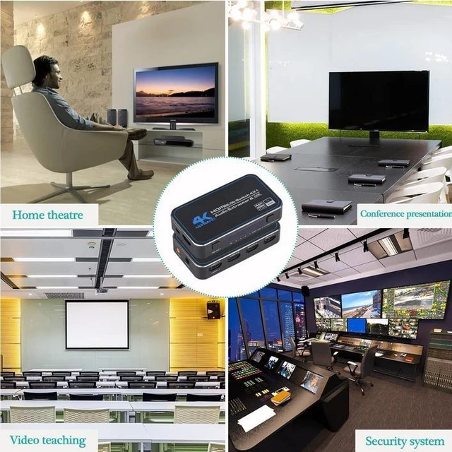 Alt view image 14 of 14 - 4x1 HDMI 2.0 Switch with Audio Extractor & ARC - 4K@60Hz 4 in 1 Out Switcher, Optical/Coaxial Audio Output, Auto-Switching, MHL Support, IR Remote Included