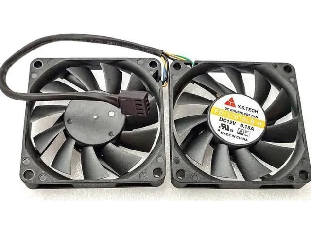 Alt view image 8 of 8 - 2pcs/set 7010 7CM Cooling Fan 4-Wire Thin Ball FD127010LB 12V 0.15A Dual Fans
