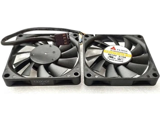 Alt view image 7 of 8 - 2pcs/set 7010 7CM Cooling Fan 4-Wire Thin Ball FD127010LB 12V 0.15A Dual Fans
