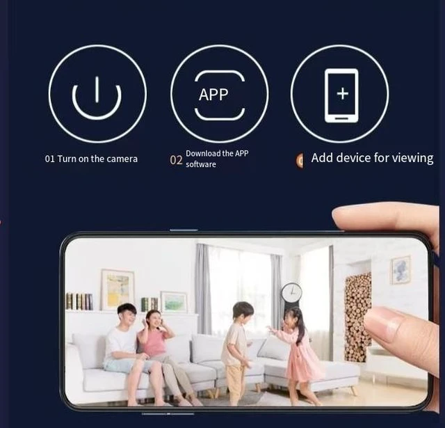 Alt view image 6 of 8 - W2 Mini Mount Security Camera 720P, Wireless WiFi, Mobile Remote, Smart Home, Pet & Baby Monitor, Black