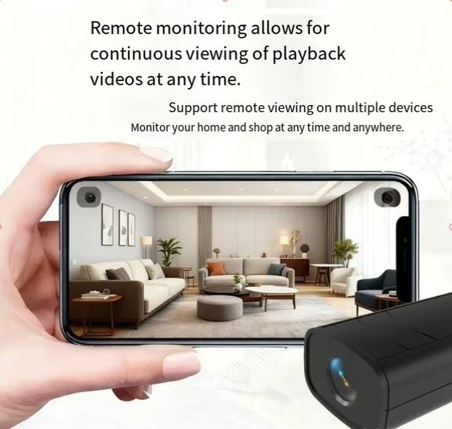 Alt view image 7 of 8 - W2 Mini Mount Security Camera 720P, Wireless WiFi, Mobile Remote, Smart Home, Pet & Baby Monitor, Black