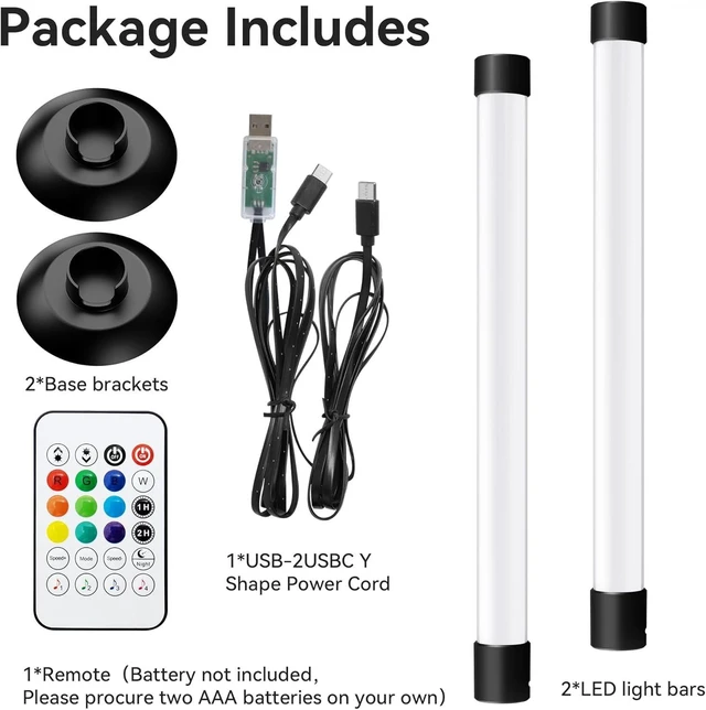 Alt view image 14 of 14 - Ledagic Led Light Bar with Music Sync, Color Changing TV Backlight App & Remote Control, IC+RGB & W Smart RGB Light Bar, USB Powered Led Lights for TV, PC Room Monitor Backlight Gaming Accessories