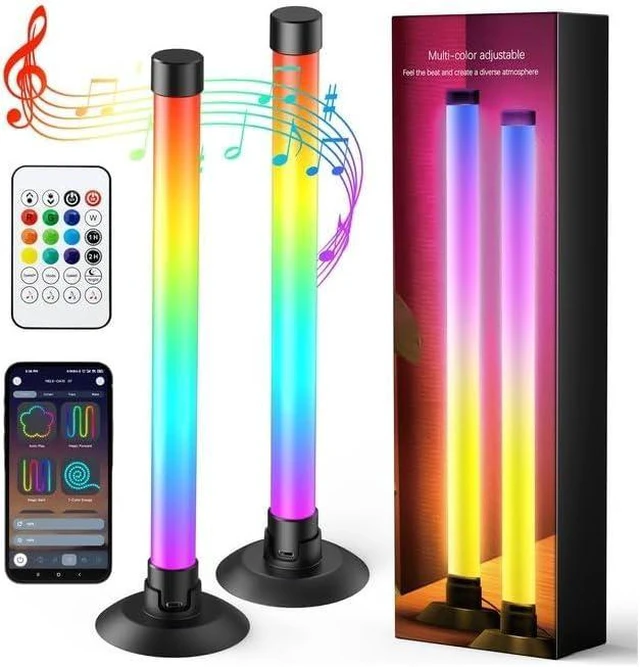 Alt view image 8 of 14 - Ledagic Led Light Bar with Music Sync, Color Changing TV Backlight App & Remote Control, IC+RGB & W Smart RGB Light Bar, USB Powered Led Lights for TV, PC Room Monitor Backlight Gaming Accessories