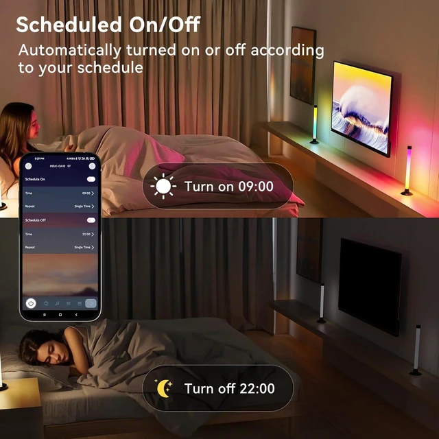 Alt view image 13 of 14 - Ledagic Led Light Bar with Music Sync, Color Changing TV Backlight App & Remote Control, IC+RGB & W Smart RGB Light Bar, USB Powered Led Lights for TV, PC Room Monitor Backlight Gaming Accessories