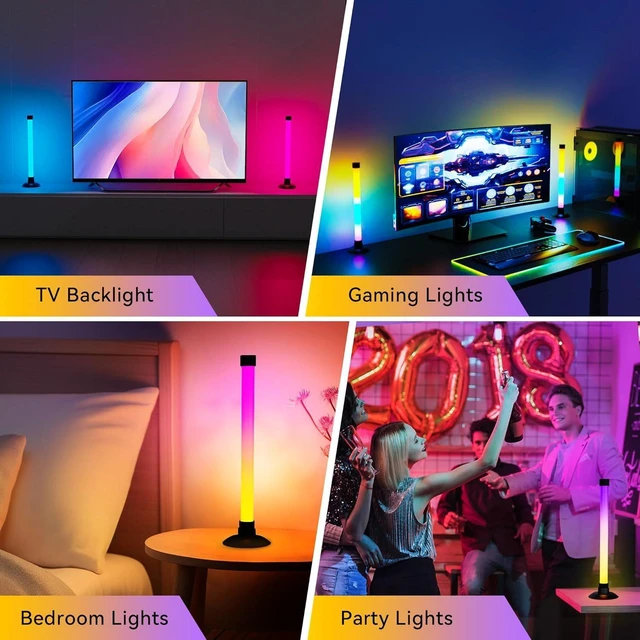 Alt view image 12 of 14 - Ledagic Led Light Bar with Music Sync, Color Changing TV Backlight App & Remote Control, IC+RGB & W Smart RGB Light Bar, USB Powered Led Lights for TV, PC Room Monitor Backlight Gaming Accessories