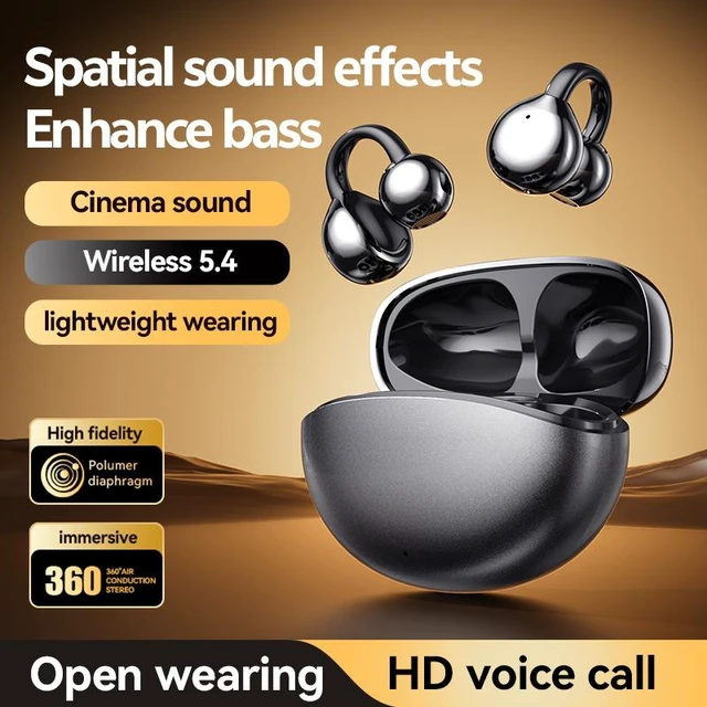 Alt view image 9 of 12 - M110 AI Smart Translation Bluetooth Headset Clip-On Open-Ear, Bone Conduction, Hi-Fi Sound, True Wireless, Bluetooth 5.4