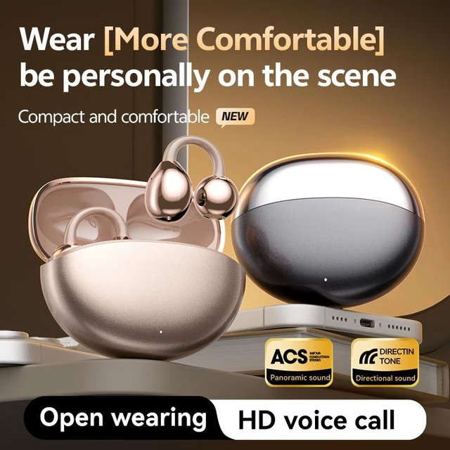 Alt view image 10 of 12 - M110 AI Smart Translation Bluetooth Headset Clip-On Open-Ear, Bone Conduction, Hi-Fi Sound, True Wireless, Bluetooth 5.4
