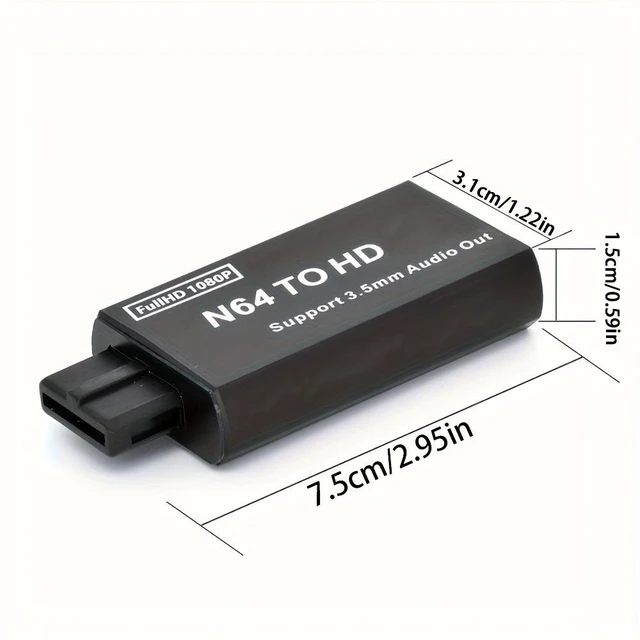 Alt view image 7 of 10 - N64 to HDMI Converter 1080P HDMI Adapter for N64/SNES/NGC/SFC Game Consoles, Plug-and-Play HDTV Converter with USB Cable, Long Shell Design