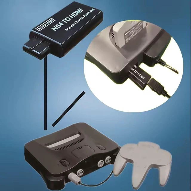 Alt view image 8 of 10 - N64 to HDMI Converter 1080P HDMI Adapter for N64/SNES/NGC/SFC Game Consoles, Plug-and-Play HDTV Converter with USB Cable, Long Shell Design
