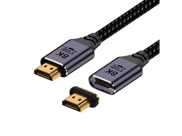 Alt view image 8 of 14 - 200cm Cable Magnetic Connector 8K Type-A HDMI 2.1 Male to Straight Male Video Cable for Laptop HDTV