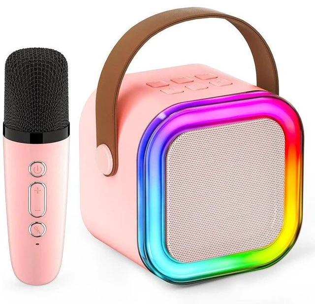 Alt view image 7 of 12 - K12 Wireless Karaoke Microphone Speaker 2-in-1, 2.4G Auto-Connect Home KTV System with 5W Speaker, 1200mAh+300mAh Dual Battery, Bluetooth 5.1, RGB Lights, 3+ Hours Playtime, Gift for Kids Adults Famil
