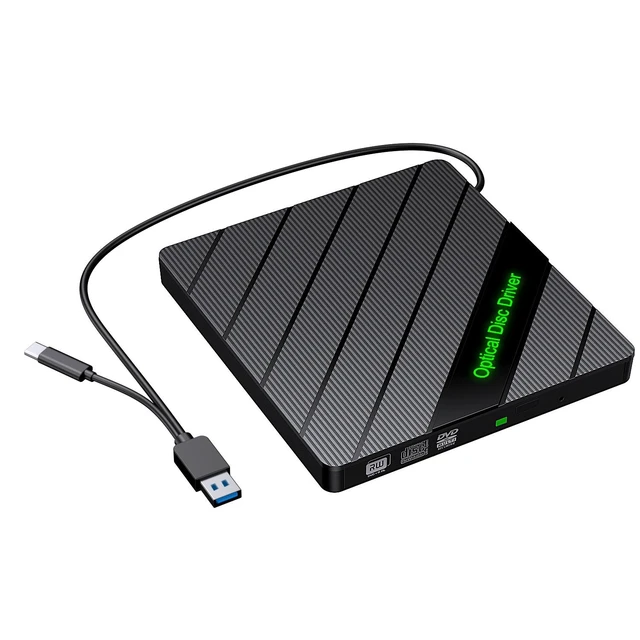 Alt view image 5 of 5 - 7-in-1 Multifunction External Optical Drive USB 3.0 + Type-C DVD/CD RW Burner, 24X Fast Read/8X Write, SD/TF Card Slot & USB Port for PC/Mac/Laptop