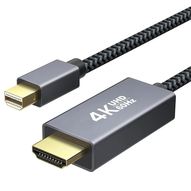 Alt view image 5 of 8 - Mini DP to HDMI Cable 4K@60Hz Mini DisplayPort to HDMI Adapter Cord for Laptop/Desktop/Monitor, High-Definition Video Converter Cable