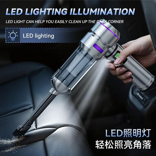 Alt view image 9 of 10 - 6704B Cordless Car Vacuum Cleaner & Air Inflator 2-in-1, 17000Pa Brushless Motor with Digital Display & LED Light 100W 80000RPM, 3 Speed Modes, USB-C Fast Charging for Car, Home, Office