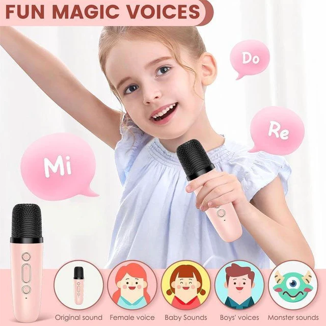 Alt view image 8 of 12 - K12 Wireless Karaoke Microphone Speaker 2-in-1, 2.4G Auto-Connect Home KTV System with 5W Speaker, 1200mAh+300mAh Dual Battery, Bluetooth 5.1, RGB Lights, 3+ Hours Playtime, Gift for Kids Adults Famil