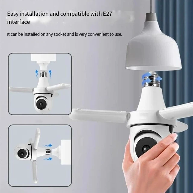 Alt view image 7 of 8 - Clover Leaf Illumination Bulb Camera Full-Color Night Vision, 1080P, WiFi, Smart Motion Tracking, Two-Way Audio
