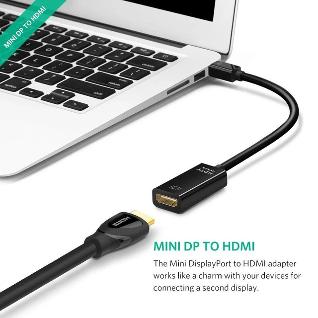 Alt view image 6 of 8 - Mini DP to HDMI Cable 4K@30Hz Mini DisplayPort to HDMI Adapter Cord, High-Definition Screen Mirroring Converter for Laptop/PC/Monitor/TV