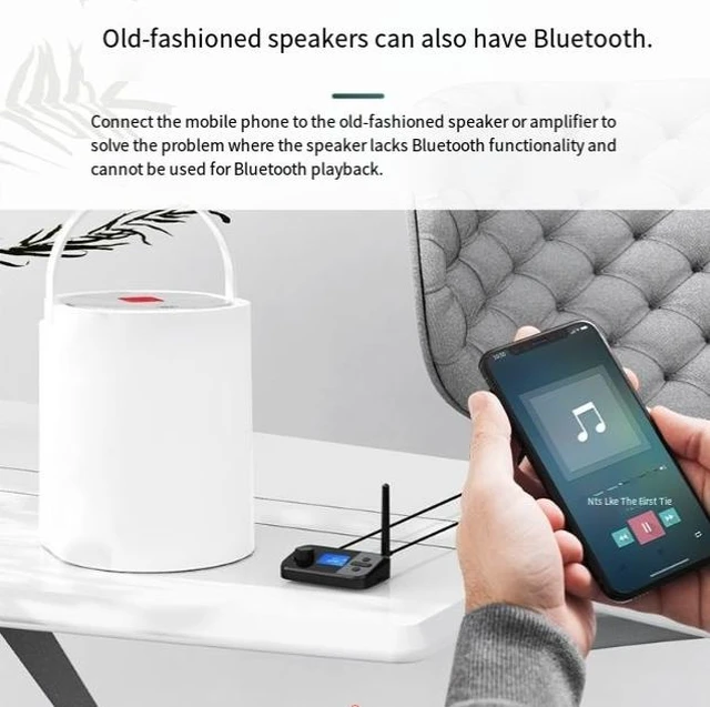 Alt view image 10 of 11 - C41 Bluetooth 5.0 Audio Adapter, 2-in-1 Transmitter & Receiver with Optical/Coaxial/AUX TF Card MP3 Player, 10m Range for TV/Soundbar/Stereo Long Range Wireless Audio