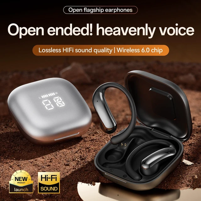 Alt view image 9 of 12 - M142 AI Smart Translation Bluetooth Headset OWS Open-Ear Design, Bluetooth 6.0, High-Quality Sound, Digital Display Lid, True Wireless