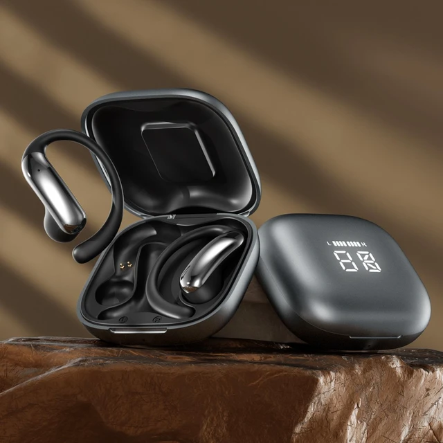 Alt view image 10 of 12 - M142 AI Smart Translation Bluetooth Headset OWS Open-Ear Design, Bluetooth 6.0, High-Quality Sound, Digital Display Lid, True Wireless