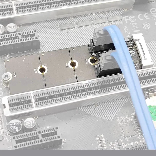 Alt view image 11 of 12 - WISDUM M.2 (A+E Key) Card NGFF to 2 Ports SATA3.0 / 6G Extention Card Hard Disk Drive-Free JMB582 (Long Version)
