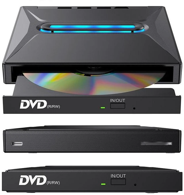 Alt view image 7 of 8 - 5-in-1 External DVD/CD Rewriter Multi-Function USB 3.0 Optical Drive for PC/Laptop/Mac, CD/DVD Reader & Burner, Portable Slim Design