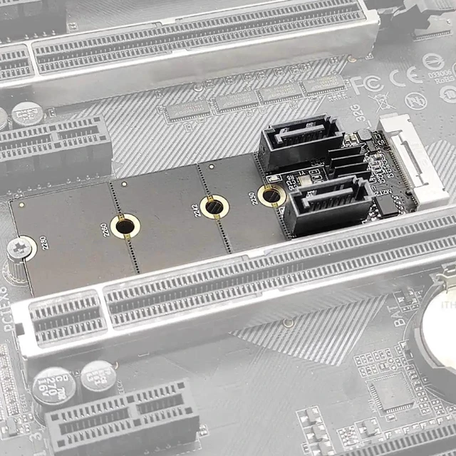Alt view image 12 of 12 - WISDUM M.2 (A+E Key) Card NGFF to 2 Ports SATA3.0 / 6G Extention Card Hard Disk Drive-Free JMB582 (Long Version)
