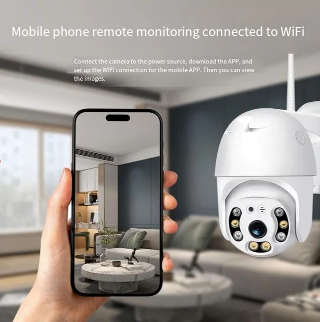 Alt view image 6 of 8 - A6 1080P Home Security Wireless Camera Indoor/Outdoor, HD Night Vision, P2P WiFi, Two-Way Audio, IP65 Waterproof, Motion Alert