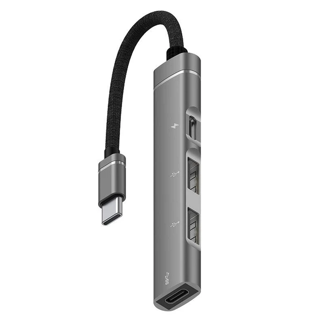 Alt view image 4 of 4 - USB-C to USB 2.0 OTG Hub 3-in-1 Type-C Expansion Adapter with PD 60W Fast Charging Port, 2 USB 2.0 Data Ports, Splitter for MacBook/iPad/Phone/Laptop, Plug & Play