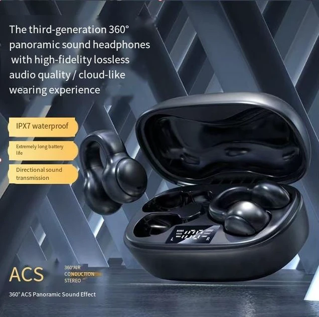Alt view image 7 of 8 - M38 Wireless Bluetooth Headset Open-Ear Clip-On Design, Bluetooth 5.3, 300mAh Charging Case, 13mm Driver, Sports Stereo Earbuds