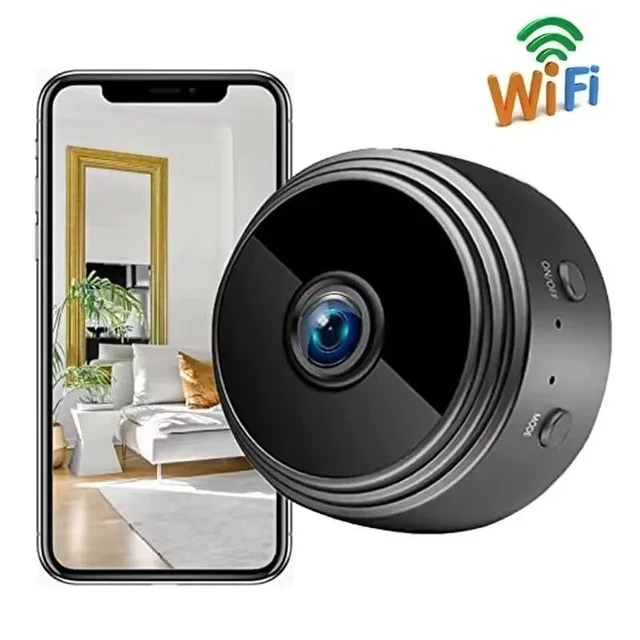Alt view image 11 of 12 - A9 Black Magnetic WiFi Indoor Security Camera 720P, Mobile Remote, Smart Home, Pet Monitor, iOS Compatible