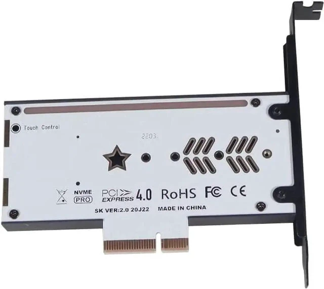 Alt view image 14 of 14 - WISDUM VolleyStar-PRO Black Heat Sink Heatsink M.2 NVMe SSD NGFF to PCIE X4 Adapter MKey Port Card PCI-E 3.0 x4 Full Speed RGB LED (Black)