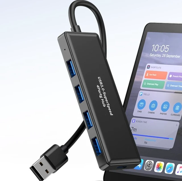Alt view image 8 of 8 - USB 3.0 4-Port Hub USB Splitter for Laptop, PC, Desktop Multi-Port USB Adapter / Expansion Dock