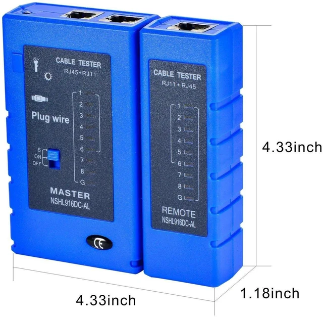 Alt view image 8 of 10 - Network Cable Tester Test Tool RJ45 RJ11 RJ12 CAT5 CAT6 UTP USB LAN Wire Ethernet