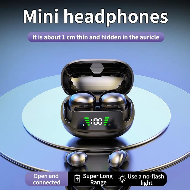Alt view image 8 of 10 - Mini13 Ultra-Small Wireless Bluetooth Headset Peanut Size, Invisible In-Ear, 15M Range, Noise Cancelling, Running Sports