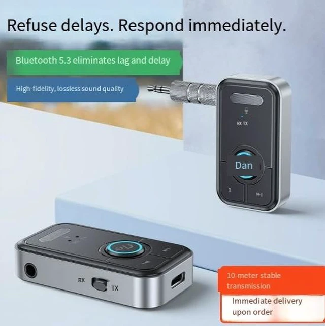 Alt view image 7 of 8 - 2-in-1 Bluetooth 5.3 Receiver & Transmitter Wireless Audio Adapter for Car, Speaker, Amplifier 3.5mm Aux Auxiliary Audio Converter