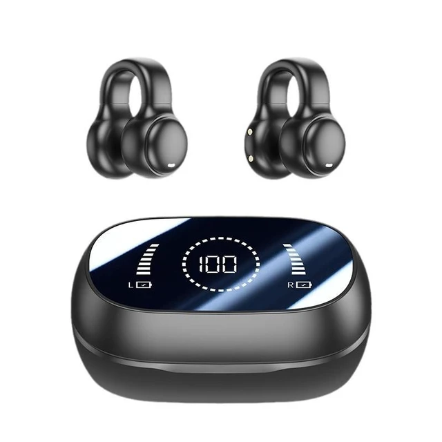 Alt view image 5 of 8 - M47 Wireless Bluetooth Headset Clip-On Open-Ear Design, Digital Display, 300mAh Charging Case, 5-6H Playtime, Bluetooth 5.3
