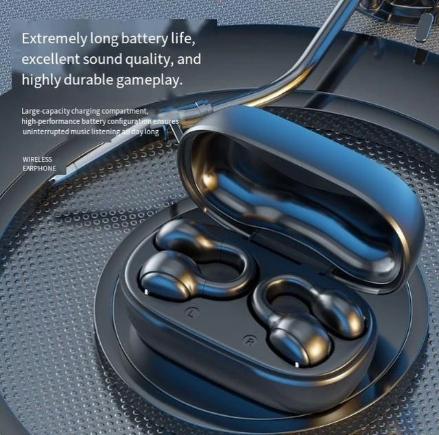 Alt view image 7 of 8 - M47 Wireless Bluetooth Headset Clip-On Open-Ear Design, Digital Display, 300mAh Charging Case, 5-6H Playtime, Bluetooth 5.3