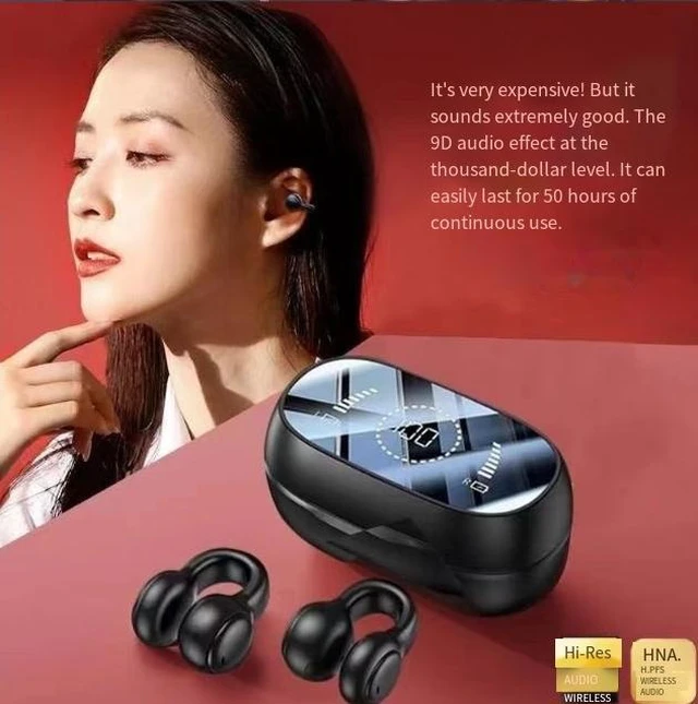 Alt view image 8 of 8 - M47 Wireless Bluetooth Headset Clip-On Open-Ear Design, Digital Display, 300mAh Charging Case, 5-6H Playtime, Bluetooth 5.3