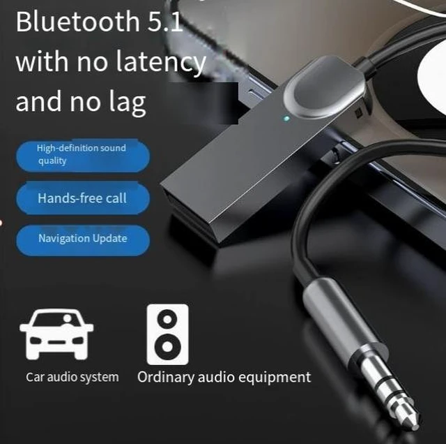Alt view image 9 of 9 - Bluetooth 5.1 Car Receiver Bluetooth Audio Converter, AUX Adapter, 3.5mm Wireless Audio Transmitter & Receiver