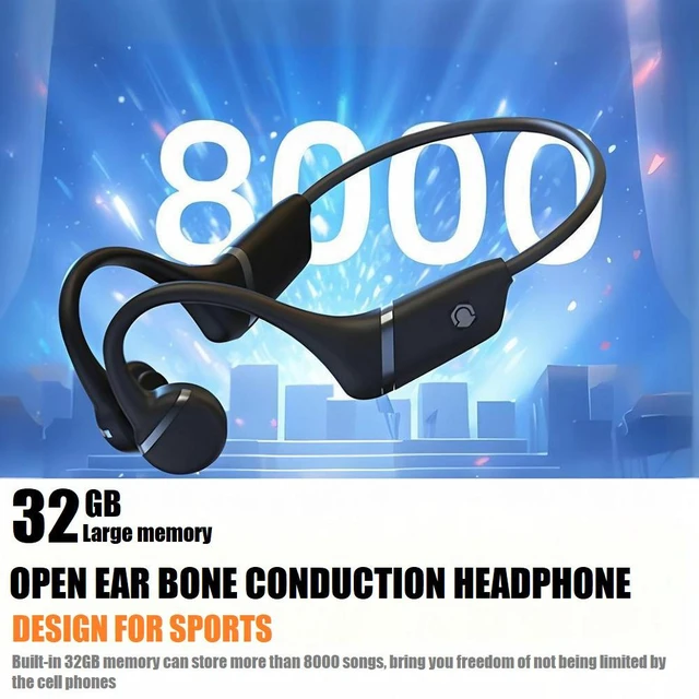 Alt view image 12 of 12 - Bone Conduction Open-Ear Sports Headphones 32GB MP3, IPX5 Waterproof, Bluetooth 5.3, 8H Battery, Dual-Device Connection