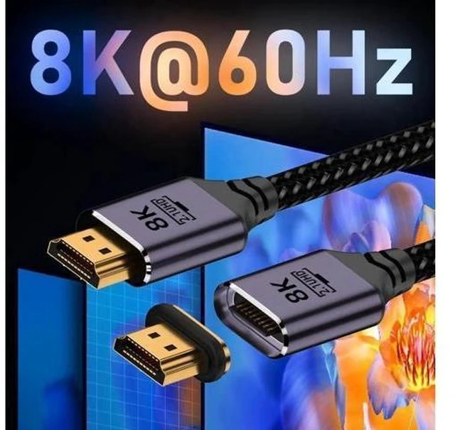 Alt view image 11 of 12 - 50cm Cable Magnetic Connector 8K Type-A HDMI 2.1 Male to Straight Male Video Cable for Laptop HDTV