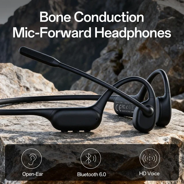 Alt view image 9 of 10 - S18M True Bone Conduction Headphones, Bluetooth 6.0 Open Ear Wireless Sports Headset with Microphone, 5H Long Battery Life, 170mAh, IPX5 Waterproof Sweatproof, Ultra-Light 26g for Running Cycling Gym