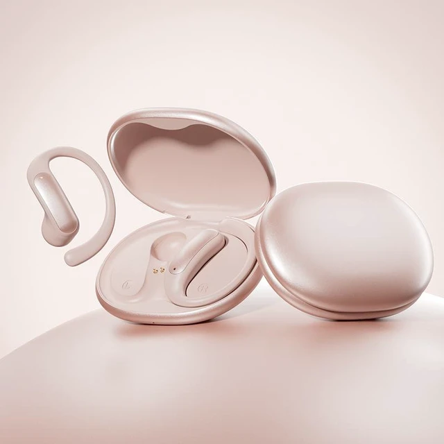 Alt view image 6 of 10 - AI Smart Translation Bluetooth Headset Open-Ear Over-Ear Design, HIFI Sound, Bluetooth 5.4, Low Latency, Long Battery Life M130 Rose Gold