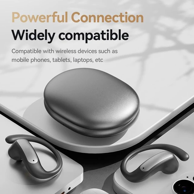 Alt view image 7 of 10 - AI Smart Translation Bluetooth Headset Open-Ear Over-Ear Design, HIFI Sound, Bluetooth 5.4, Low Latency, Long Battery Life M130 Rose Gold