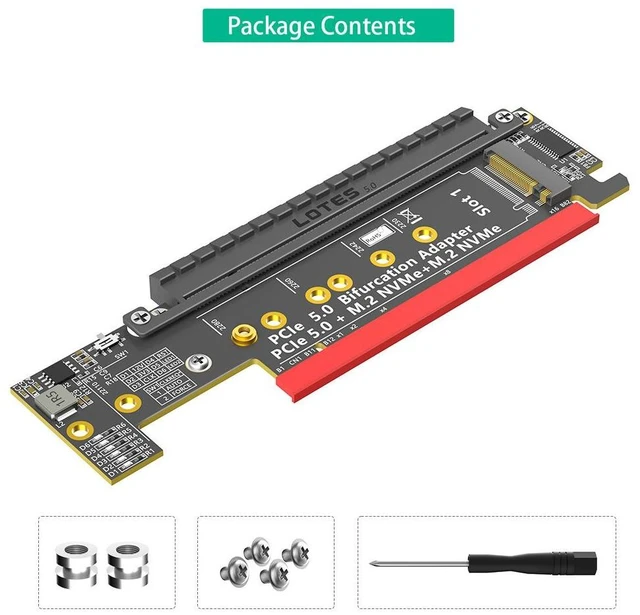 Alt view image 13 of 14 - PCIe 5.0 x16 to x8+x4+x4 Bifurcation Riser Card NVMe SSD Expansion Adapter, Supports Gen5, Full-Height Bracket, Requires Motherboard PCIe Bifurcation Support (x8+x4+x4)