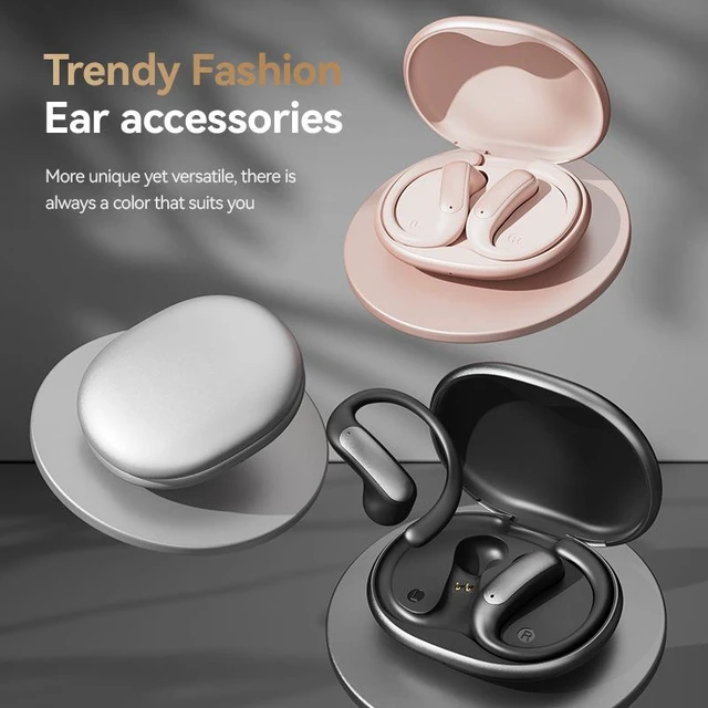 Alt view image 10 of 10 - AI Smart Translation Bluetooth Headset Open-Ear Over-Ear Design, HIFI Sound, Bluetooth 5.4, Low Latency, Long Battery Life M130 Rose Gold