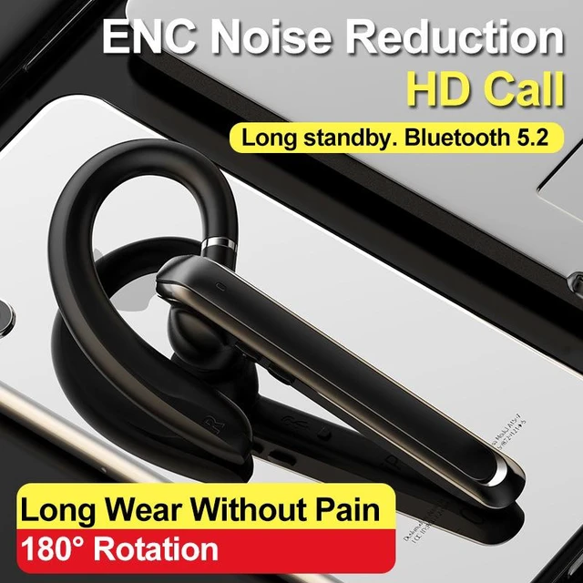 Alt view image 9 of 10 - 880 Business Sports Wireless Bluetooth Headset Comfortable Long-Wear, HD Calls, 10H Playtime, Bluetooth 5.2, Noise Reduction blue