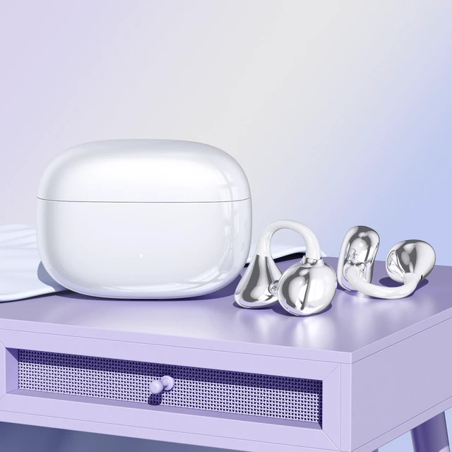 Alt view image 6 of 10 - M159 AI Smart Translation Bluetooth Headset Clip-On Open-Ear, Bluetooth 6.0, Ultra-High Sound Quality, True Wireless, Micro In-Ear White
