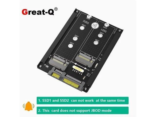 Alt view image 6 of 10 - Dual M.2 to SATA3.0 adapter card M2 NGFF SSD to 6G interface adapter card